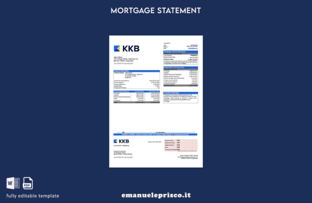 stile verificato Kirghizistan Modello di estratto conto ipotecario della Kyrgyzk
